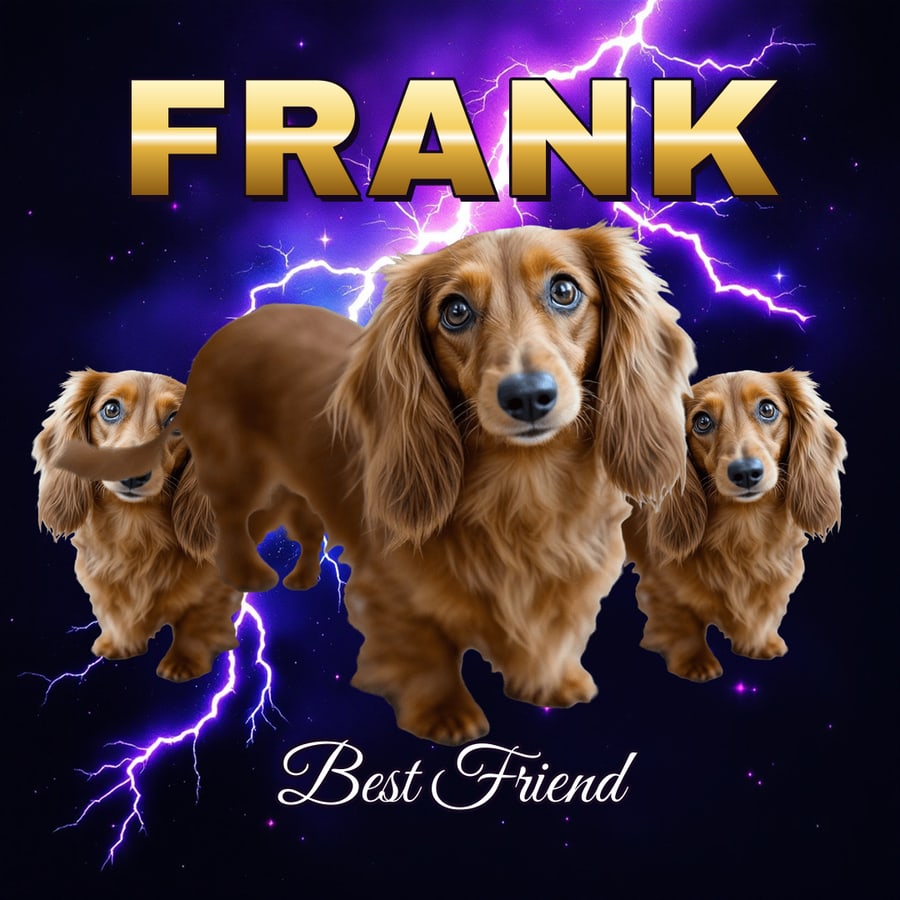Bootleg Purple pet shirt design — custom with your pet's photo