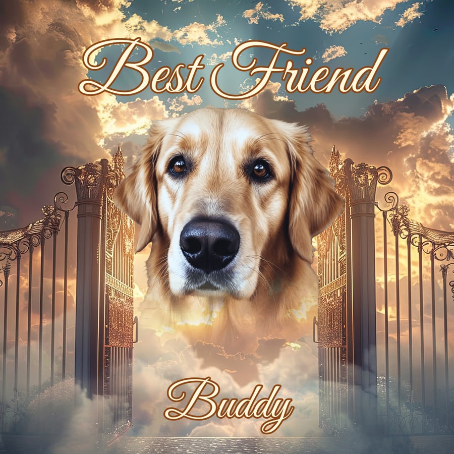 Golden Paradise pet shirt design — custom with your pet's photo