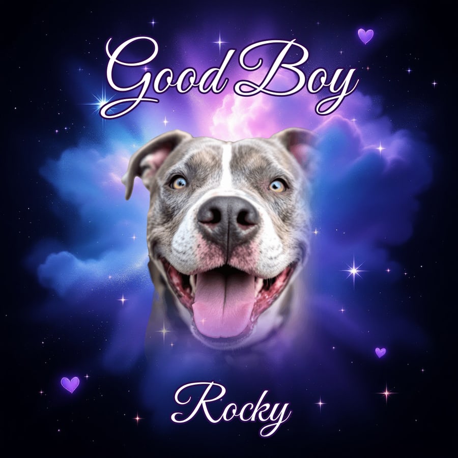 Airbrush Glow pet shirt design — custom with your pet's photo