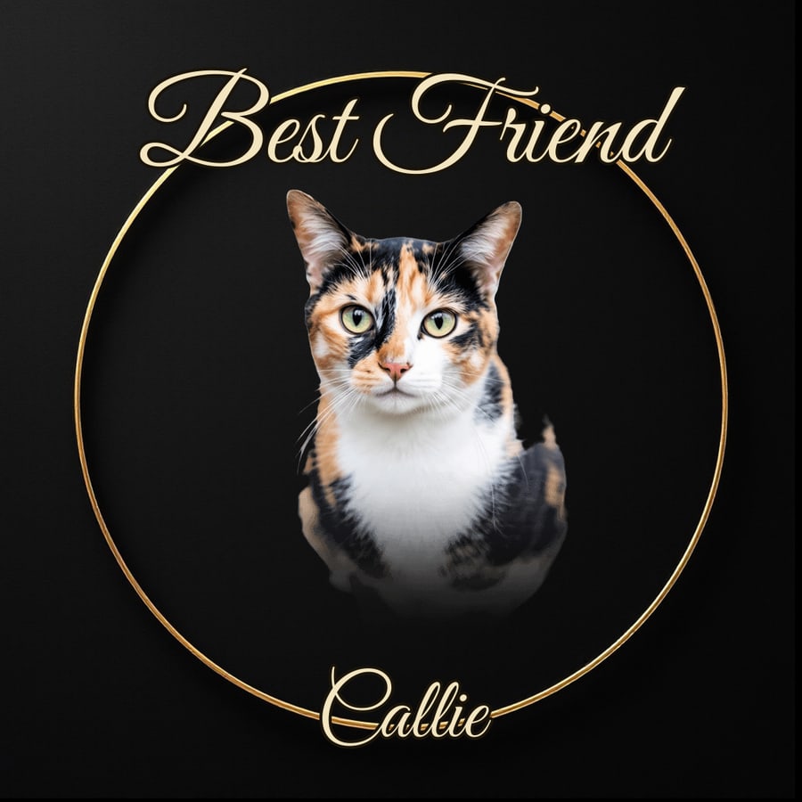 Gold Ring on Black pet shirt design — custom with your pet's photo