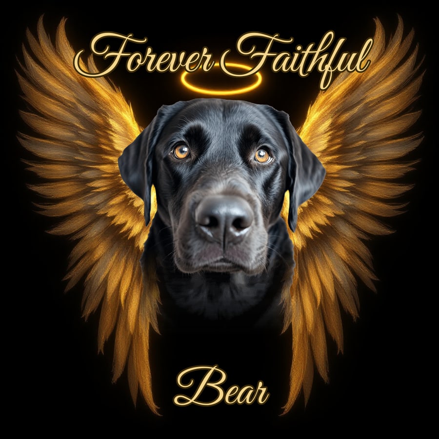 Golden Wings pet shirt design — custom with your pet's photo