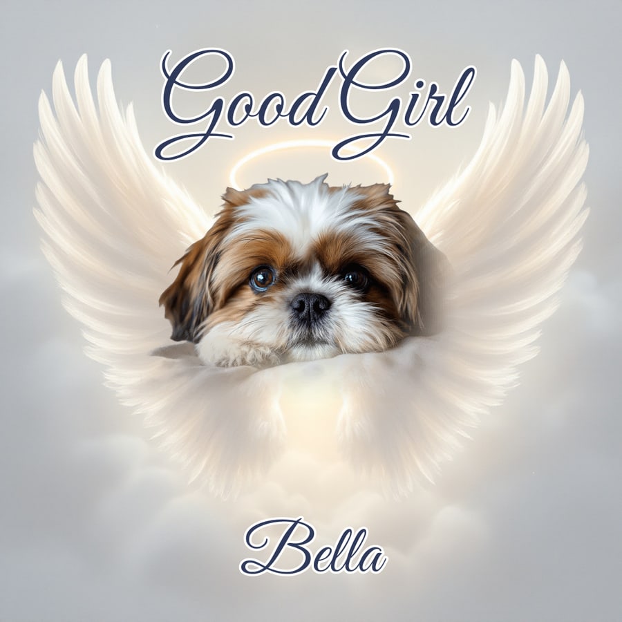 White Wings pet shirt design — custom with your pet's photo