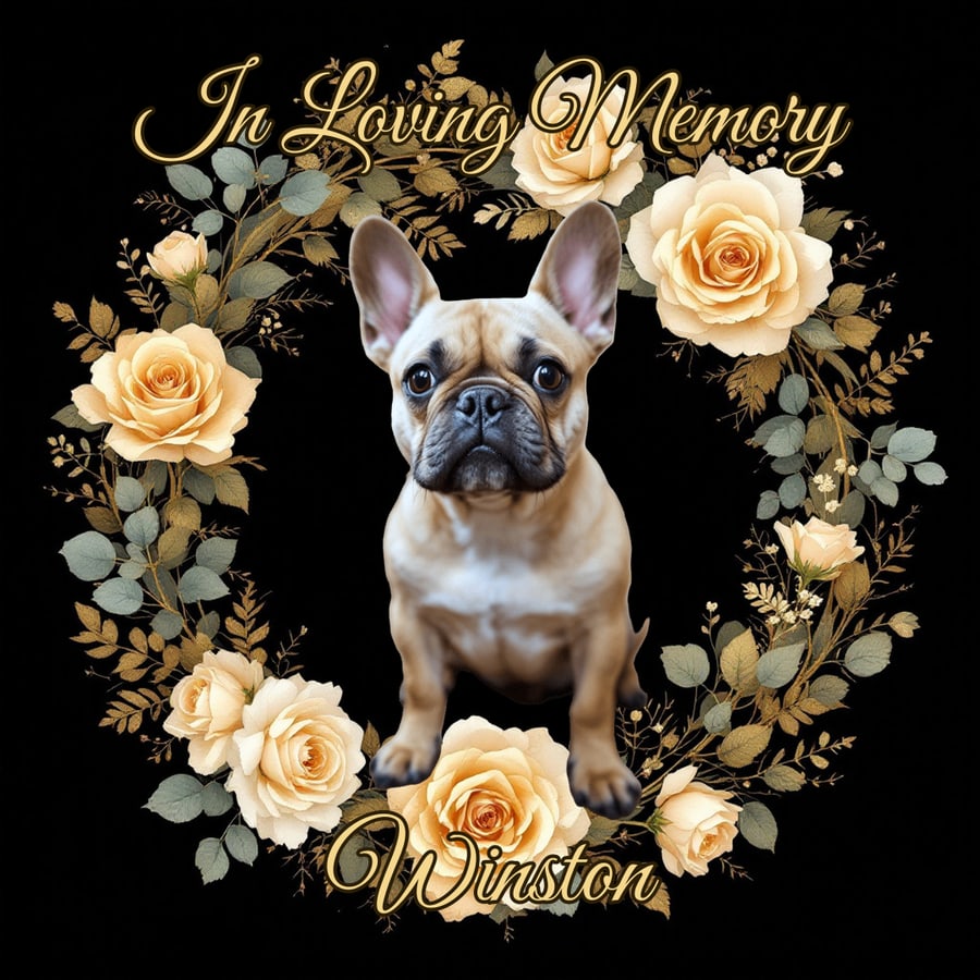 Golden Wreath pet shirt design — custom with your pet's photo